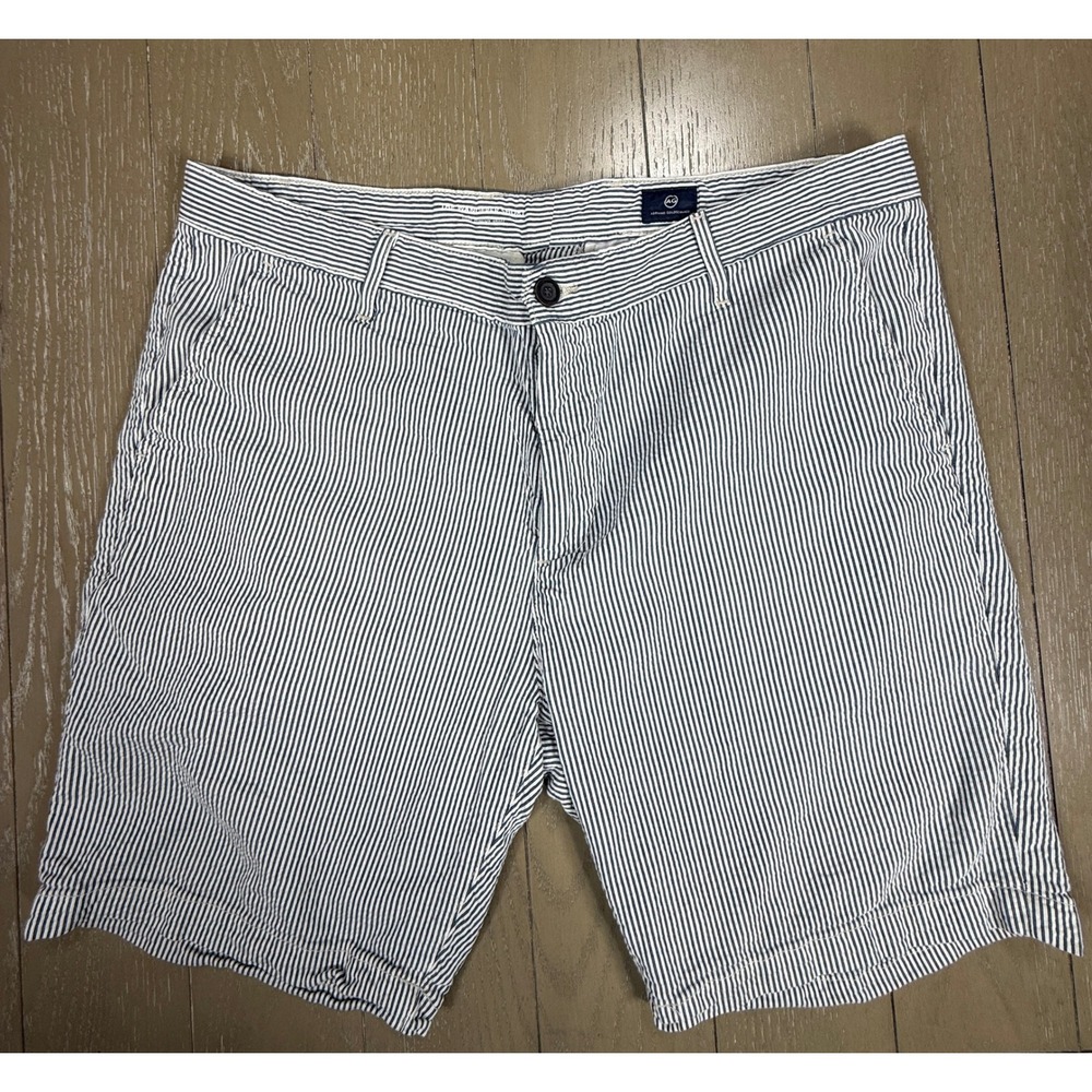 AG Adriano Goldschmied‎ The Wanderer Shorts Mens 40 Blue White Striped Cotton